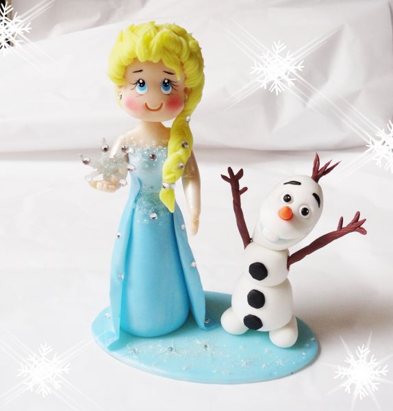 TOPO  DE BOLO FROZEN ELSA E OLAF