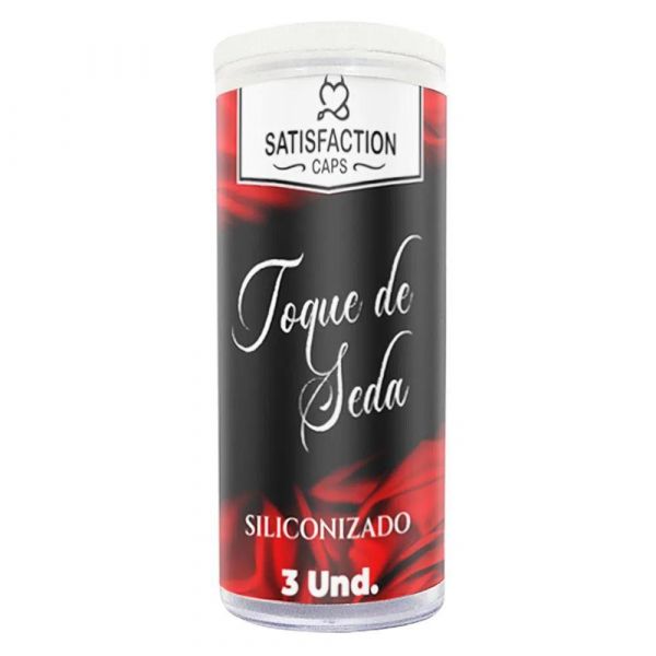 TOQUE DE SEDA BOLINHA COM ÓLEO SILICONADO PARA MASSAGEM CORPORAL 3 UNIDADES SATISFACTION CAPS