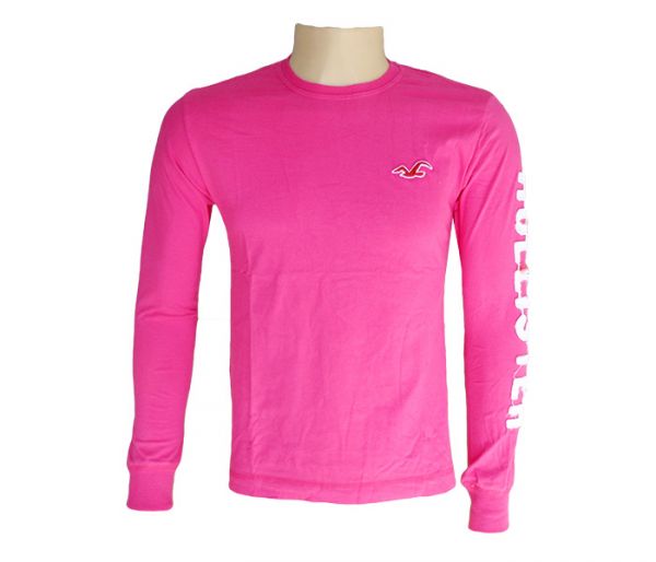 Camisa Manga Longa Hollister Rosa MOD:76976 [Réplica]