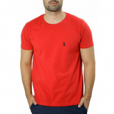 Camiseta básica gola redonda lisa vermelha