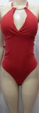 Body Vermelho com detalhe dourado no pescoço Cod: 00018