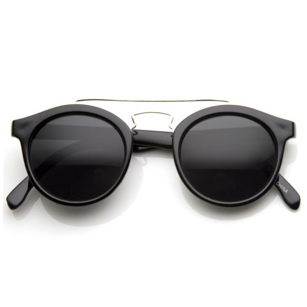 RETRO DAPPER CROSS BAR P3 ROUND AVIATOR SUNGLASSES 8700