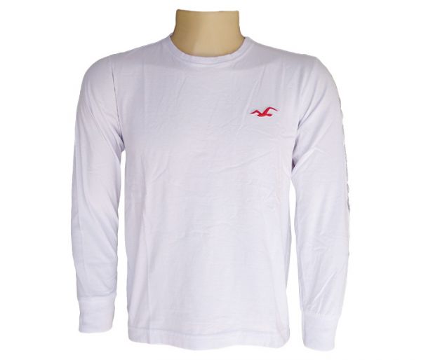 Camisa Manga Longa Hollister Branca MOD:76977 [Réplica]