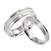 Moda de Nova Pérola Casais Areia Titanium Anel Aço #01398857