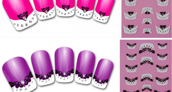 PRONTA ENTREGA - kit 10 cartelas adesivos francesinha