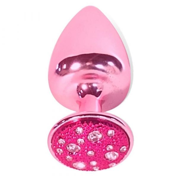 PLUG ANAL M EM METAL COM PEDRA CRAVEJADA EM STRASS HARD