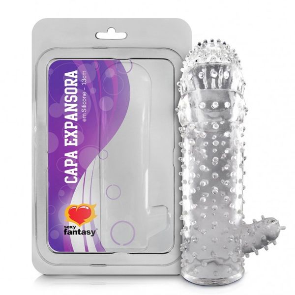 CAPA PENIANA COM EXTENSOR E ESTIMULADOR SEXY FANTASY