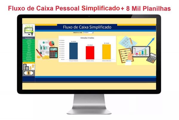 Fluxo Caixa Pessoal Simplificado+ 8 Mil Planilhas + Bônus