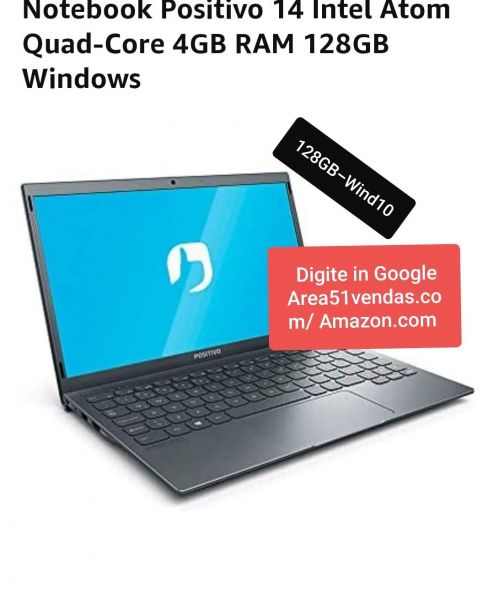 Notebook Positivo 14 Intel Atom Quad-Core 4GB RAM 128GB Windows