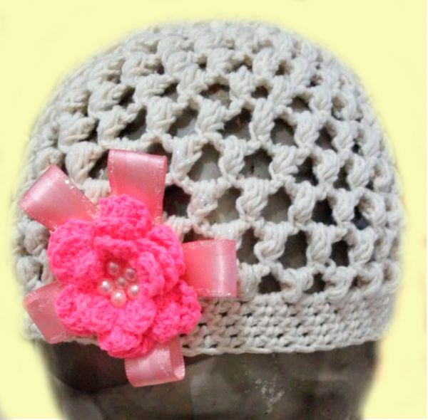 Touca flor de anjo branca