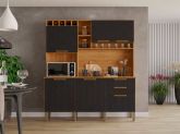 15391.Kit Cozinha New Topazio 6P2G Cinamomo.Preto Salleto