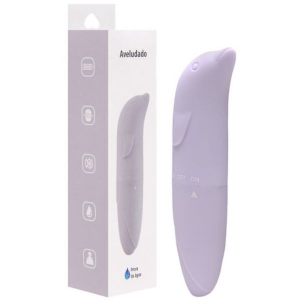 VIBRADOR PONTO G AVELUDADO COM FORMATO GOLFINHO COR LILÁS SEXY IMPORT