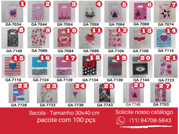 Sacola P/ presente 6- 30x40 PT C/ 100 pçs