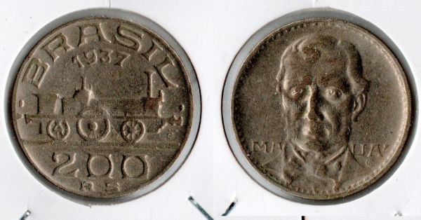 V144-2 - 200 Réis 1937 - Tiragem 6.505.500