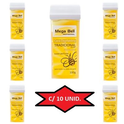 Cera Depilatória C/ Mel Refil Roll On 100g C/ 10 Unid.