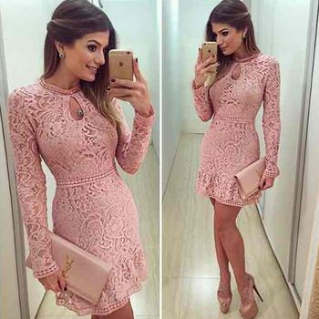 Vestido de renda salmão