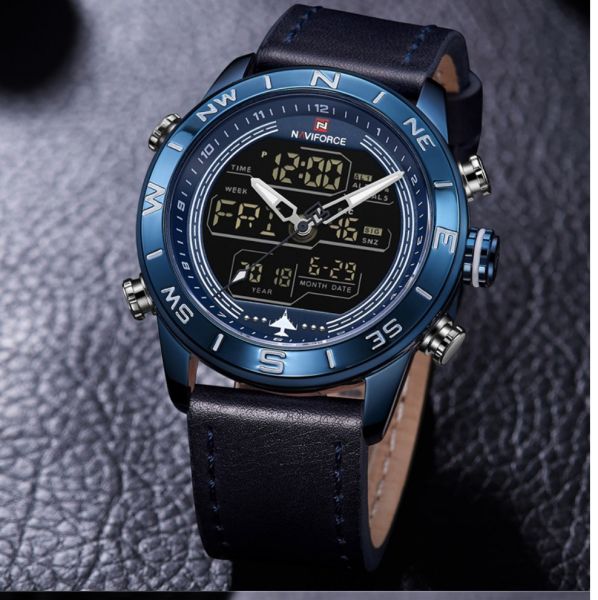 NAVIFORCE NF9144. Duplo Mostrador, Relógio de Luxo
