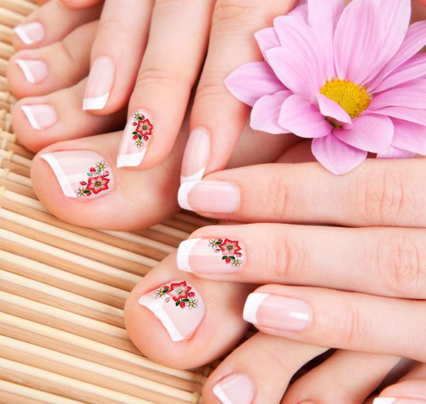 MiniPelículas e Adesivos para Unhas Mod. Flores mão e pé Cód.P-057
