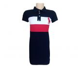 Vestido Polo Ralph Lauren Azul Marinho, Branco e Pink