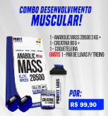 SUPER COMBO - ANABOLIC MASS 3 KGS + LUVA PALMAR + CREATINA DE 90 GRS + COQUETELEIRA