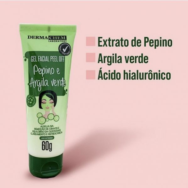 Gel facial peel off argila verde Dermachem