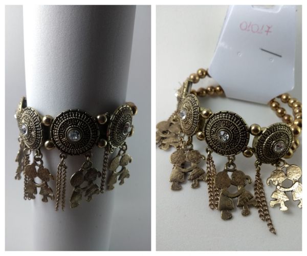 Pulseira Ouro queimado pingentes!