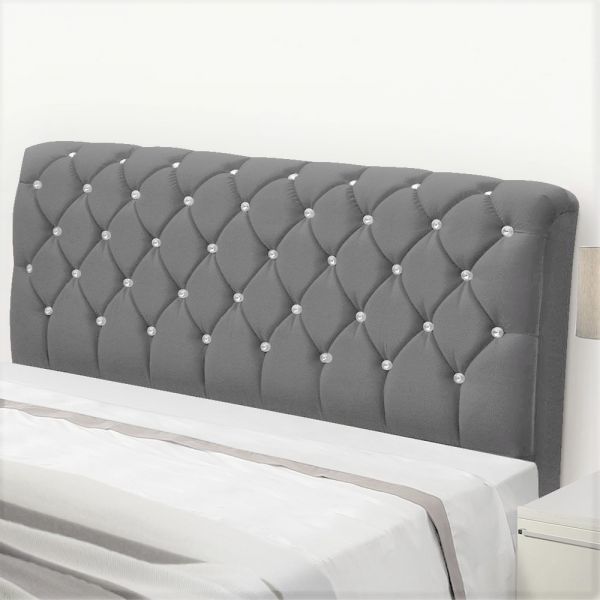 Cabeceira Solteiro Luxuria 90 Veludo Chumbo 1704 SR Cabec