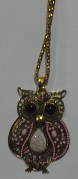 Colar Coruja rosa