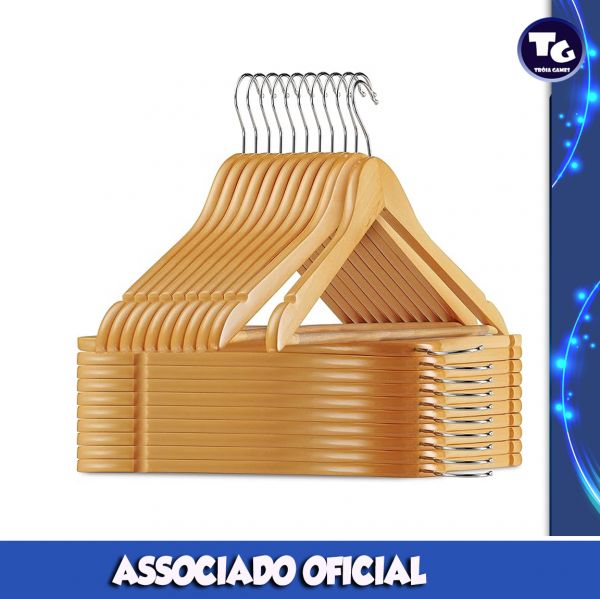 Cabides de madeira maciça para terno