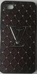 CASE LV MARROM COM STRASS PARA IPHONE 4 E 4S