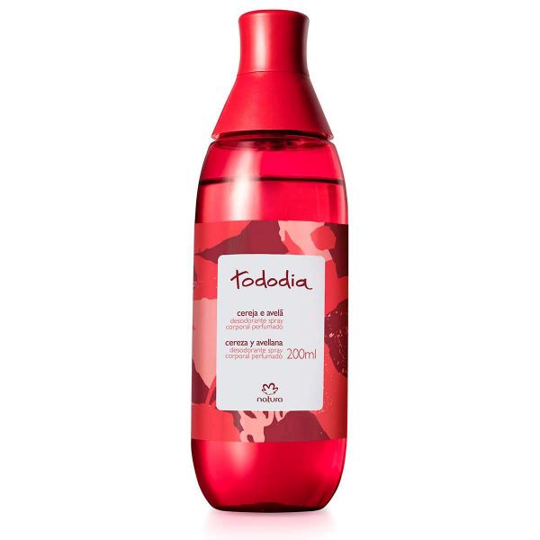Desodorante Colônia Spray Corporal Perfumado Cereja e Avelã Tododia