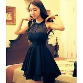Comprimento de Joelho - Vestido - Malha - Com Forro #02923356