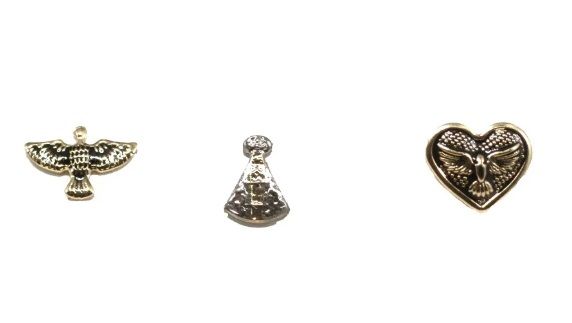 Trio de Brincos Nossa Senhora Aparecida e Espírito Santo.