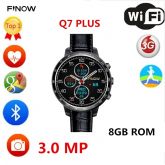 FINOW Q7 PLUS apoio relógio inteligente com Câmera de 3.0 MP 32 GB TF cartão 3G Wifi bluetooth 4.0 p