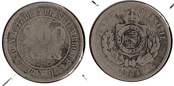 V024-2 - 200 Réis 1884  - ESCASSA