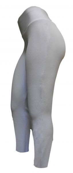 Legging plus size branca 56/58 em crepe de malha, cintura alta