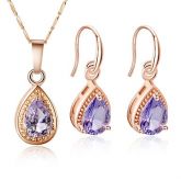 18k ouro brincos colar chapeamento definido #02572979