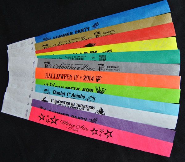 Pulseiras Tyvek - 24,5x2 cm - sem impressão - 50unid