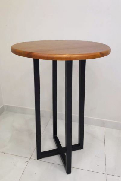 Mesa Bistro Coliseu Avulsa Tampo Madeira Macica Freijo Base Preto Fosco Paonanda