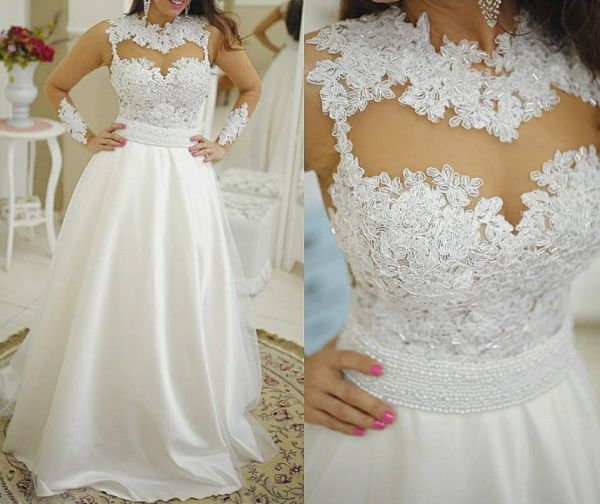 vestido de noiva em musseline com renda