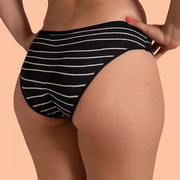 _Calcinha Absorvente Bela Gil P - Preta e Branca