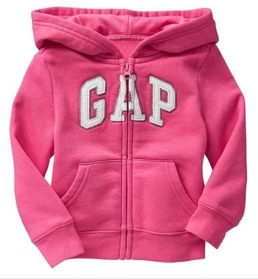 :(4-5anos) Moletom com Capuz e Zíper Rosa 5Yrs - GAP