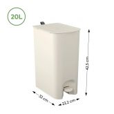 Lixeira Borboleta Bege com Pedal 20 Litros