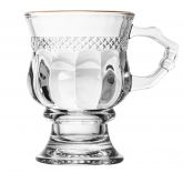 Taça para Cappuccino Diamante com Fio de Ouro 142ml Cristal Ecológico - Lyor