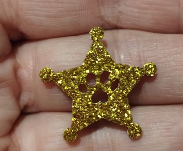 Estrela Xerife Dourada (120 Adesivos)