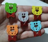 Urso Com Gravata Colorido (60 Adesivos)
