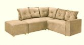 Conjunto Estofado 5040 de Canto 5Lgs e Puff Veludo Suede Capuucino 02 Diviminas