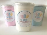20 Potes Grandes Personalizados de Algodão Doce (com brinde) - 600ml/35g