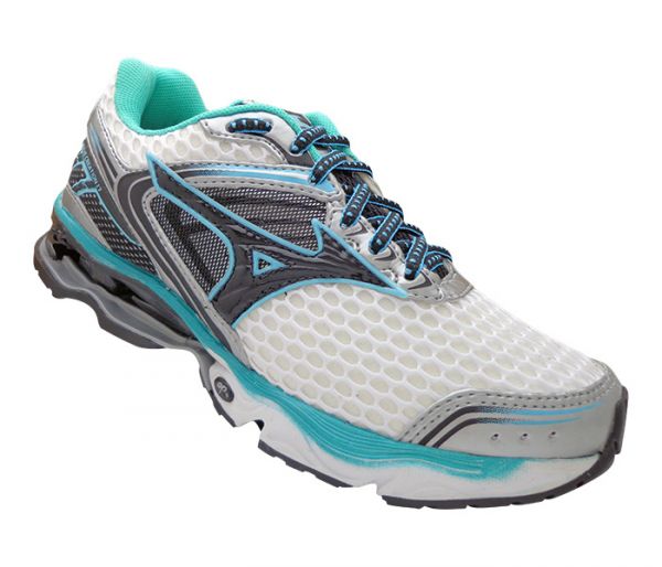 TÊNIS FEMININO MIZUNO WAVE CREATION 17 BRANCO E VERDE ÁGUA LANÇAMENTO