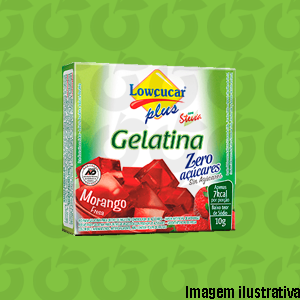 Gelatina Zero Plus Stevia Morango 10 Gramas Lowçúcar